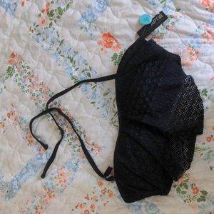 Crochet Flounce Swim Top